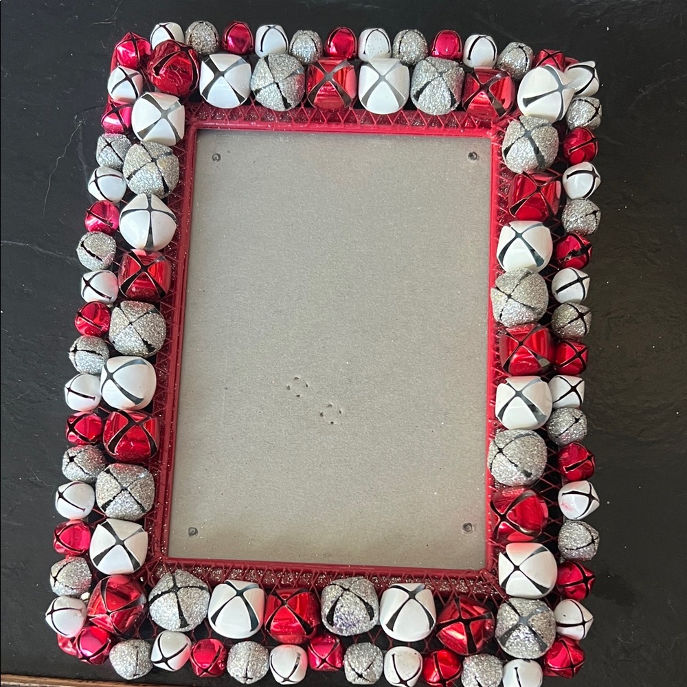 Festive Red and Silver Bell Frame